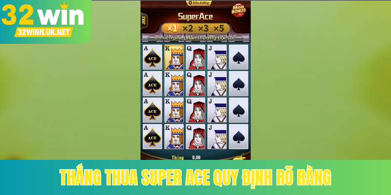 Thắng thua Super Ace quy định rõ ràng